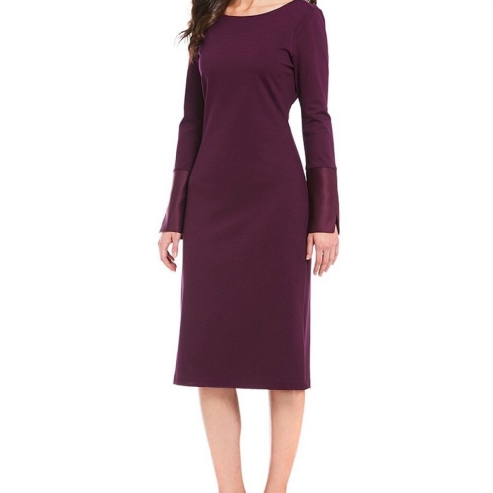 NWT Issac Mizrahi Deep Berry MIDI Dress SzL